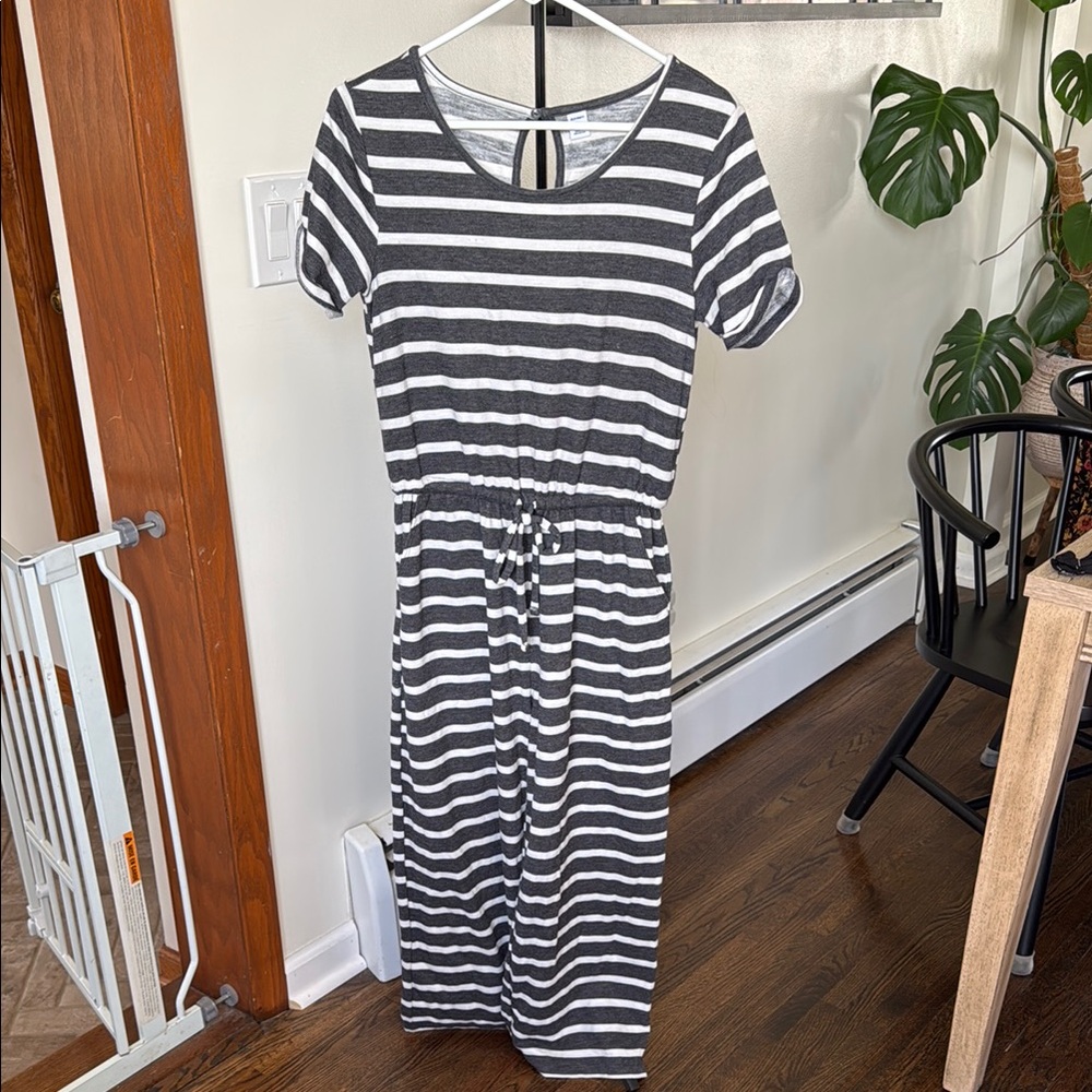 Striped Black and White Maxi Dress